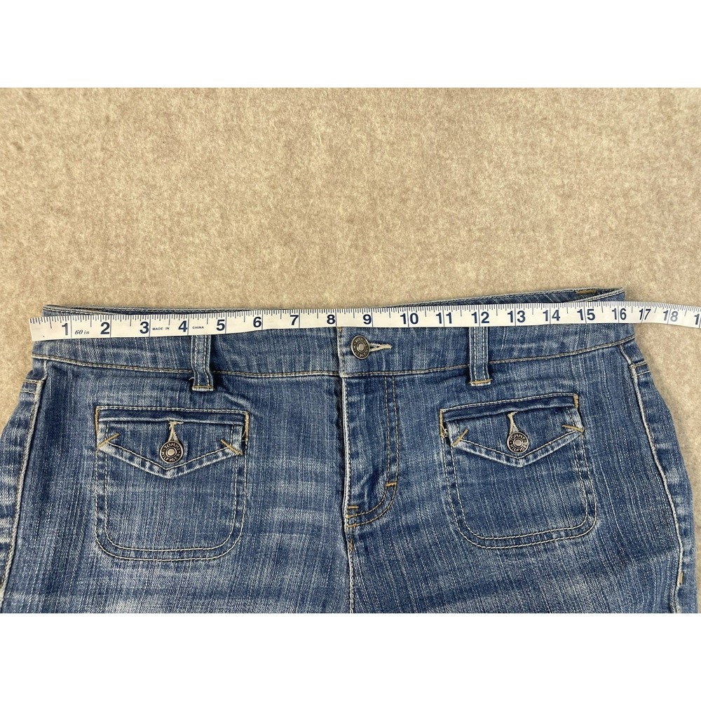 Tommy Hilfiger Denim Capris Size 8 Cuffed Bottom Front Button Pockets - Picture 9 of 10